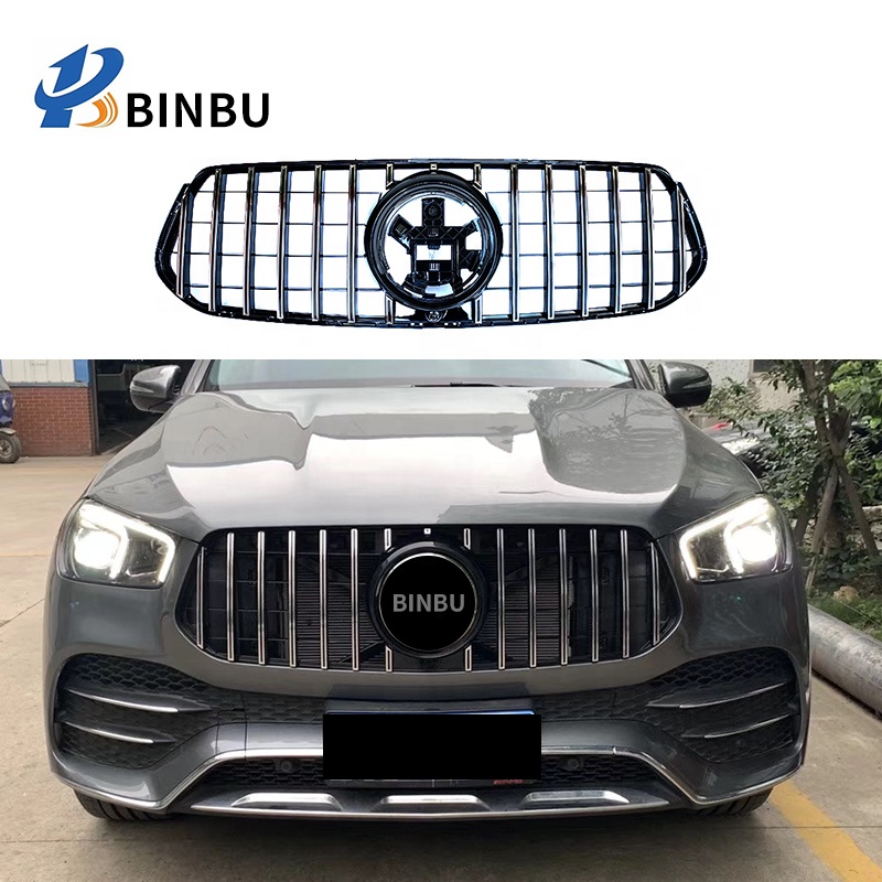 Спортивная версия для Mercedes Benz GLE W167, передний бампер, воздухозаборник, решетка midnet, серебристо-черный, комплект для модификации автомобиля 2020