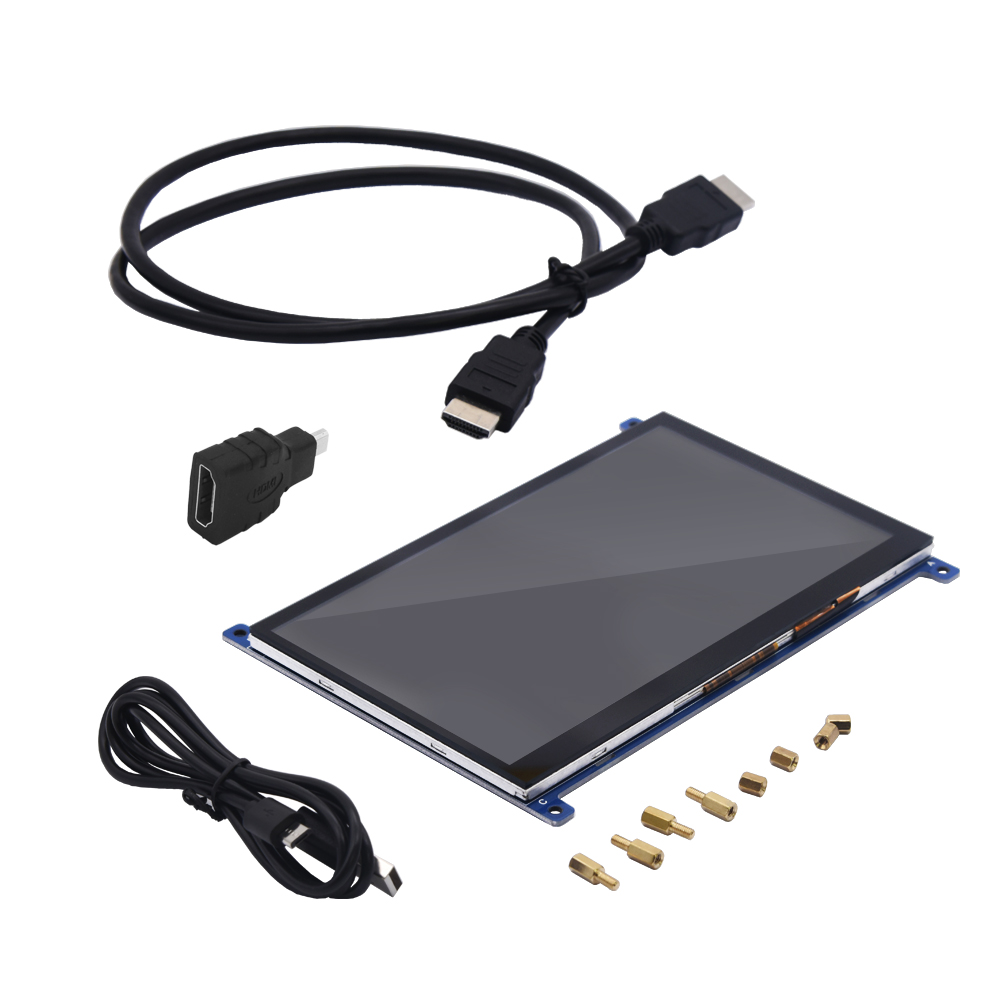 7,0 дюймов HDMIs монитор 1024x600 пикселей HD ЖК-дисплей raspberry pi сенсорный экран с драйвером PCB матч держатель чехол для Raspberry Pi 4 & Pi 3 Модель B +