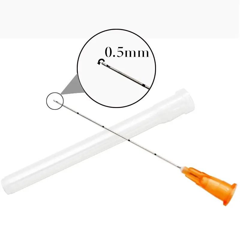 Micro canula steril syringe needle for fillers smooth inyeccion 25g 27g