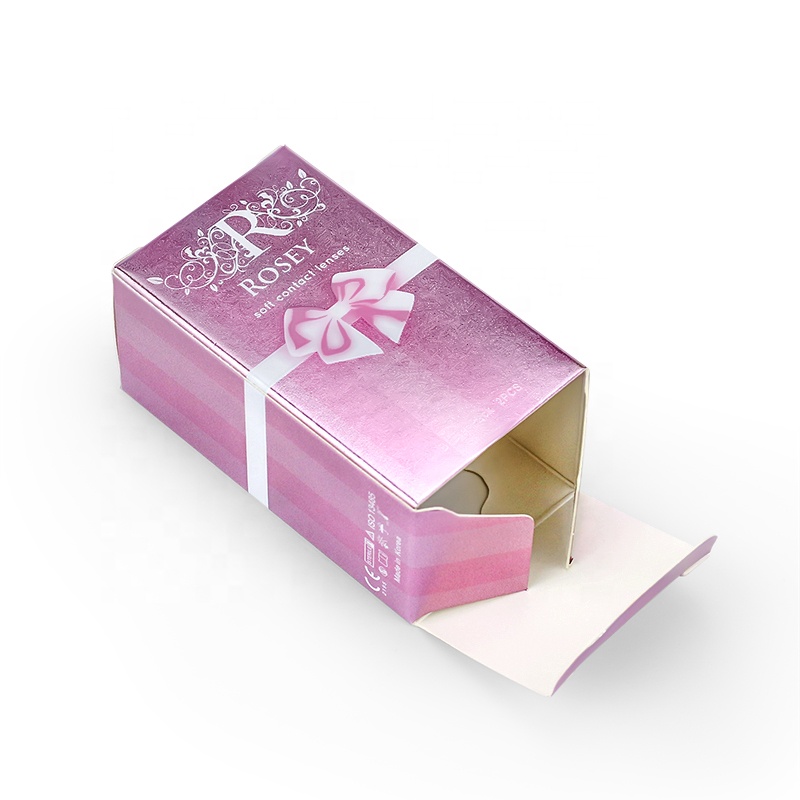 Custom Colored Contact Lenses Recoverable Eco-Friendly Package Reverse Tuck End Packaging Paper Box for Contact Lenses