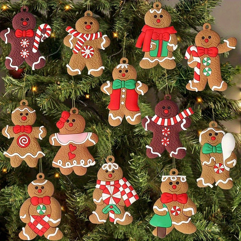 New Gingerbread Man DIY Christmas Tree Pendant Snowflake Flower Small Pendant Santa Claus