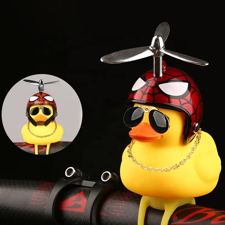 Vtogether V00016500 Funny Cute Cartoon Children's Standing Yellow Duck Helmet Bike Horn Bicycle Duck Bell