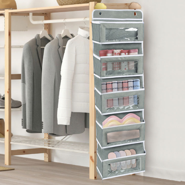 4 Large pockets and 3 small PVC clear pockets door hanging wall organizer nursery closet cabinet baby storage