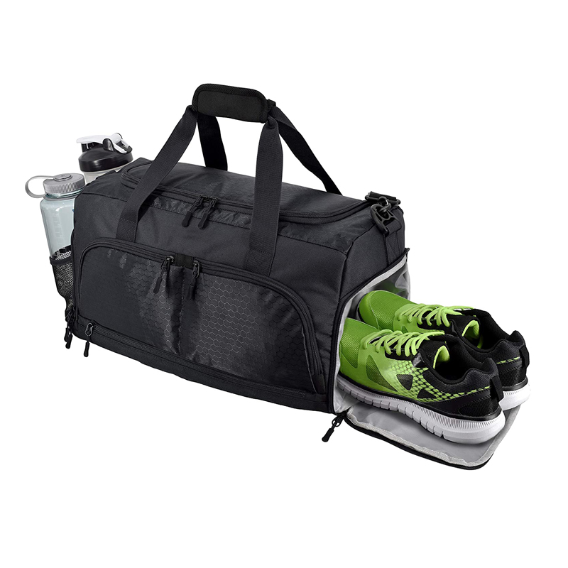 Large capacity sport duffel bag gym bag with shoes compartment