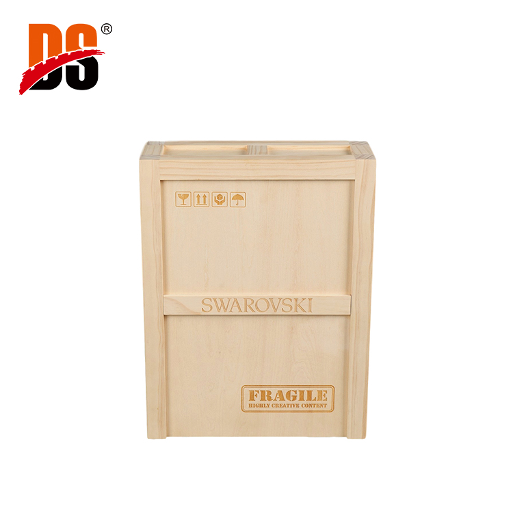 DS Wholesale Customized Laser Engraved Storage Wood Box Wooden Box Sliding Lid