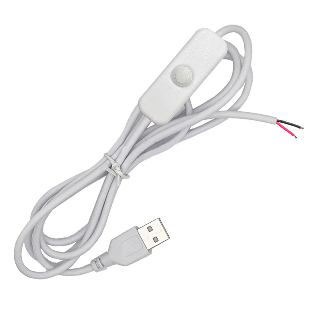 1m 1.5m 2464-22AWG white black night light USB power cable with 501 switch
