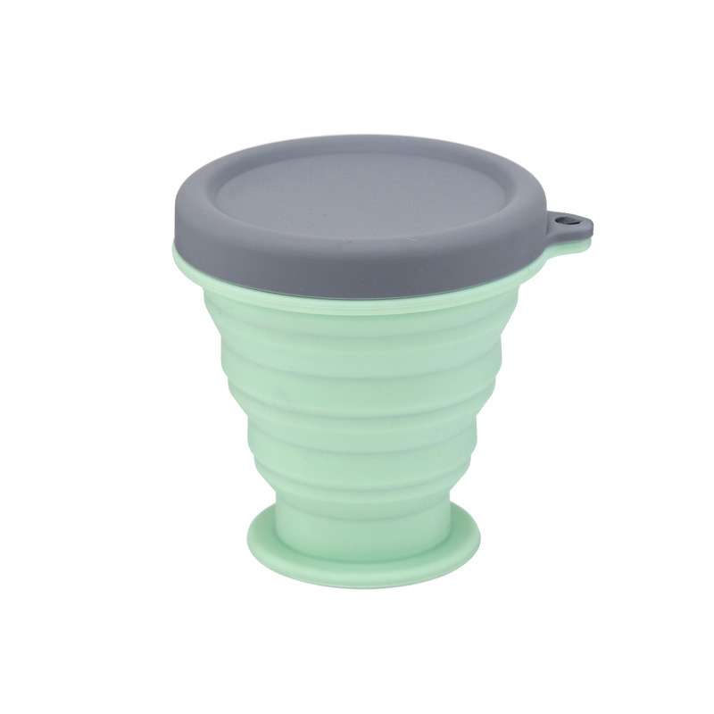 Outdoor Travel Silicone Folding Cup Foldable Water Bottle Plastic Water Cup with Lid
