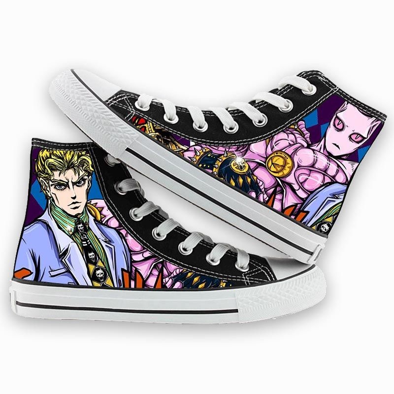 Холщовые кроссовки JoJo's невероятные приключения для косплея на высокой платформе с принтом JoJo Couples студенческие дышащие кроссовки для отдыха