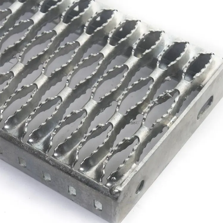 Punched Hole aluminum anti skid Serrated walkway Grip Strut perforated plank grating