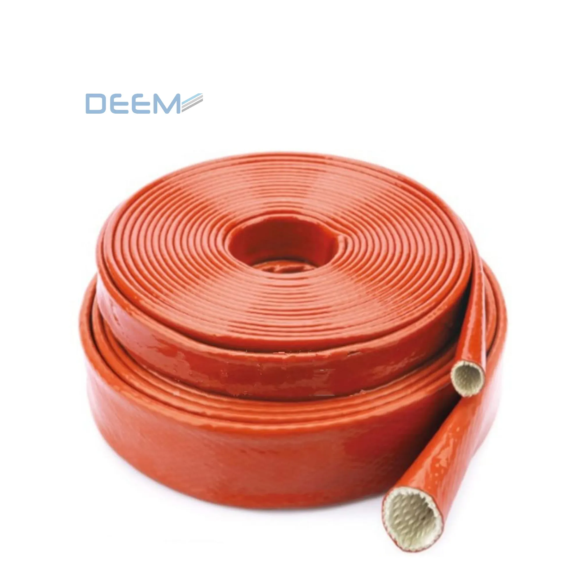 DEEM Fluids Resistant insulation silicone fiberglass sleeve for pipe protection