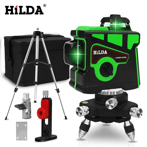 factory Green Laser Level 2 Line 1 Point 360 Rotary Lazer Line LS055 lithium-ion battery Cross line Level