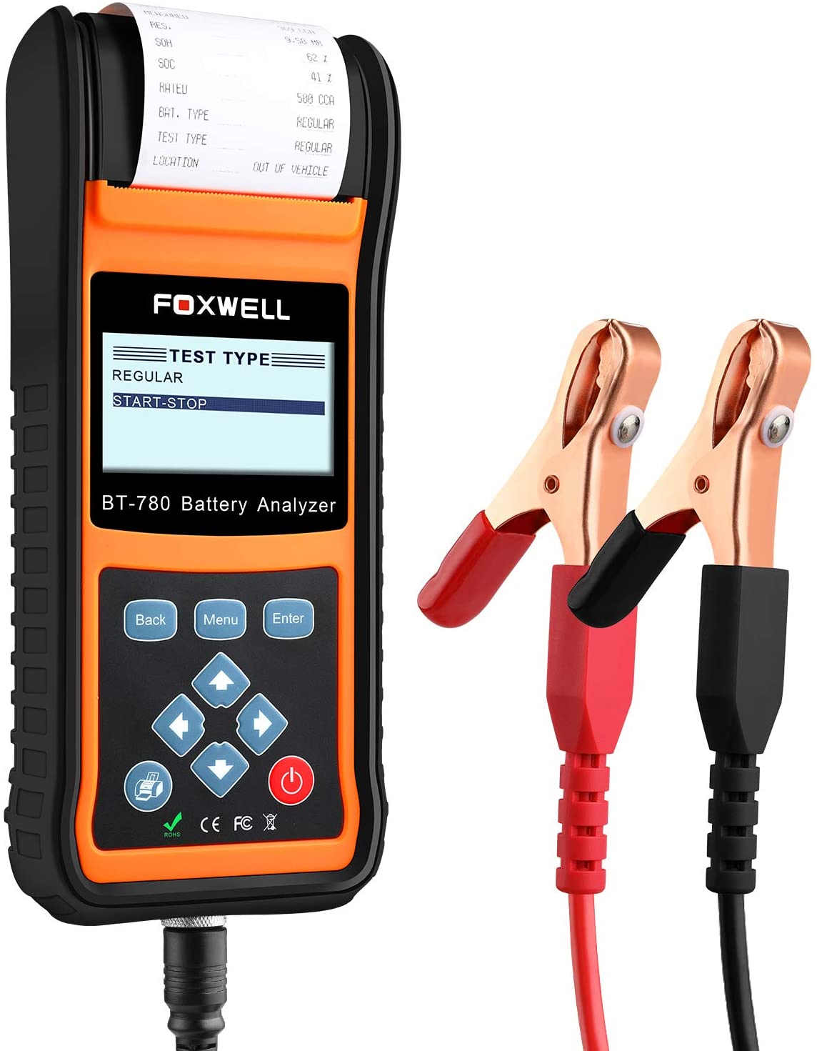 Автомобильная машина для проверки батареи Foxwell BT780, тестер батареи 12 В 24 В, тестер нагрузки батареи с принтером