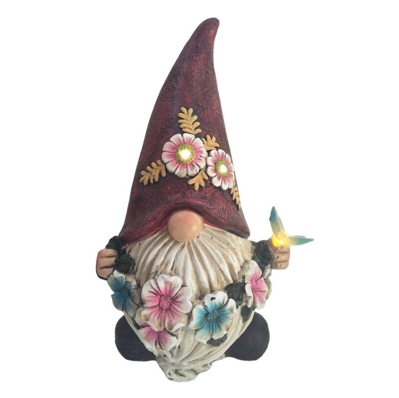 Solar light decoration resin crafts garden gnome statue
