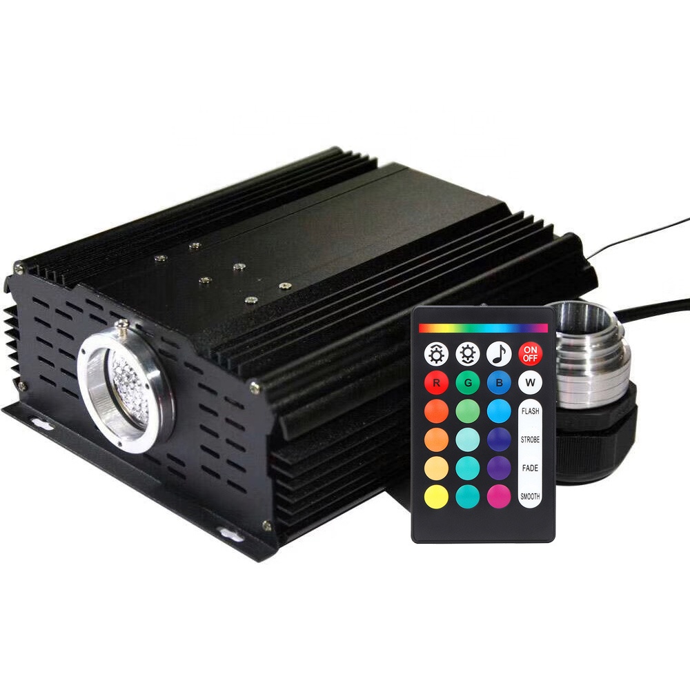 RGB 45W LED fiber optic sound control light engine source projector