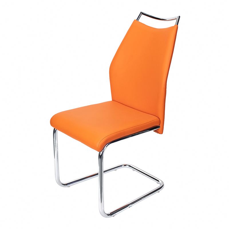 durable restaurant upholstered nordic pu leather dining chair beige