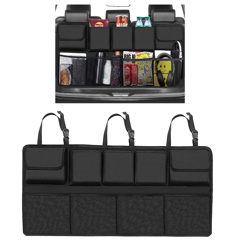 High Capacity Car Backseat Organizer Interior Accessories Auto Trunk Hanging Storage Bag with Adjust Straps Car Trunk Organizer