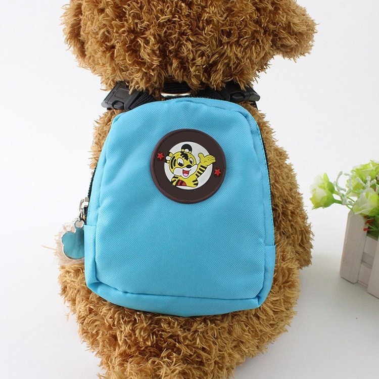 AZB132 RTS Oxford Pet Bag Outside Walking Training Dog Backpack Adjustable Saddle Bag Multi-functional Dog Bag with Leash Harnes