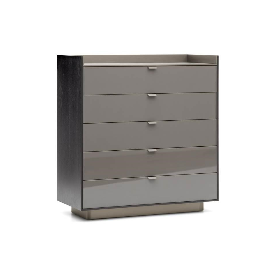 modern Italy design nightstand bedroom furniture wooden bedside cabinet with Metal Legs