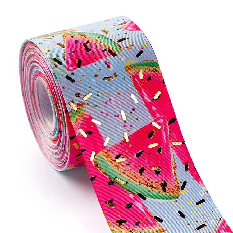 Winsome 3 inch 7.5cm Watermelon Pineapple Gift Ribbon Laser Hot Foil Ribbon