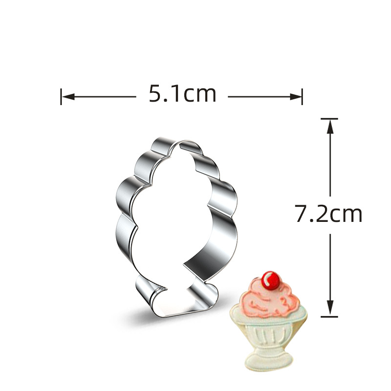 Ice cream cake cartoon stainless steel cookie mold