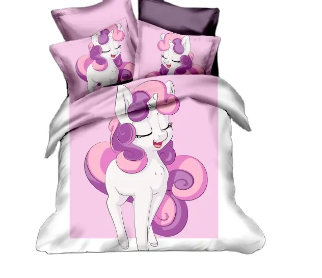 Wholesale Custom Unicorn Bedding Set Kids Cotton Bedlinen Duvet Cover 3D Bedsheet Set Bed Cover Bed Sheet Cover