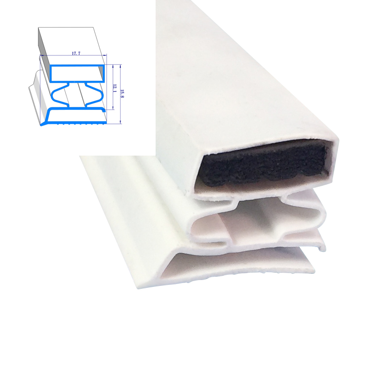 Gray Soft PVC Flexible Freezer Fridge Door Profile Rubber Seals with Magnetic Strip