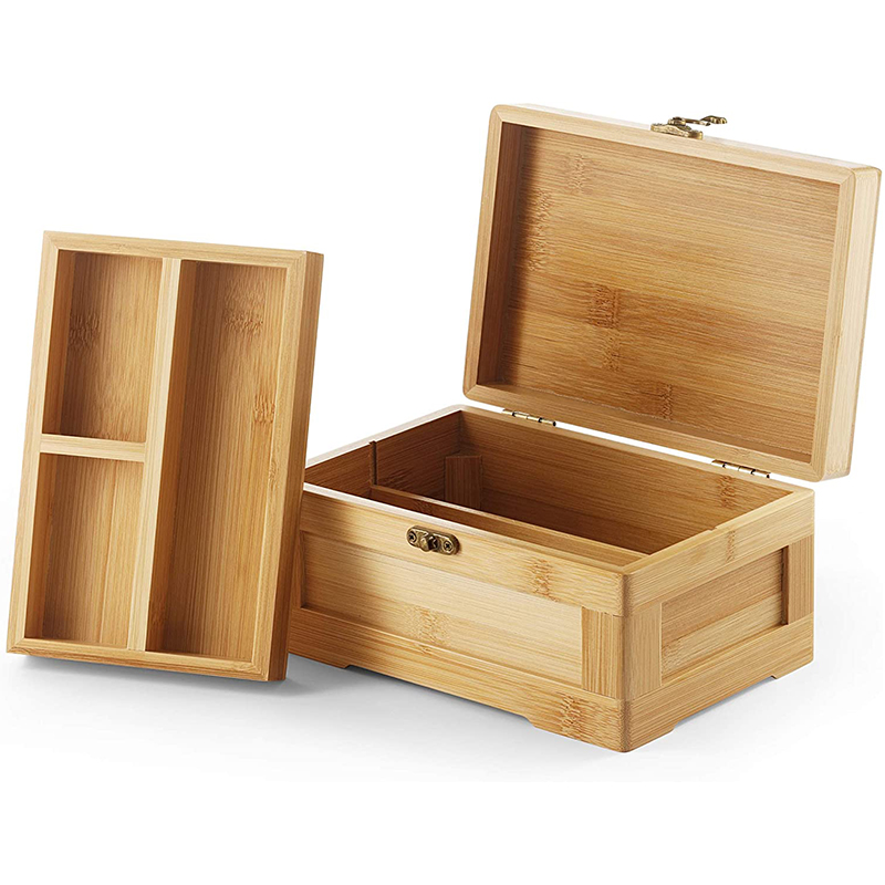 Wholesale luxury unfinished small rectangular square antique gift custom logo bamboo wood box with various size