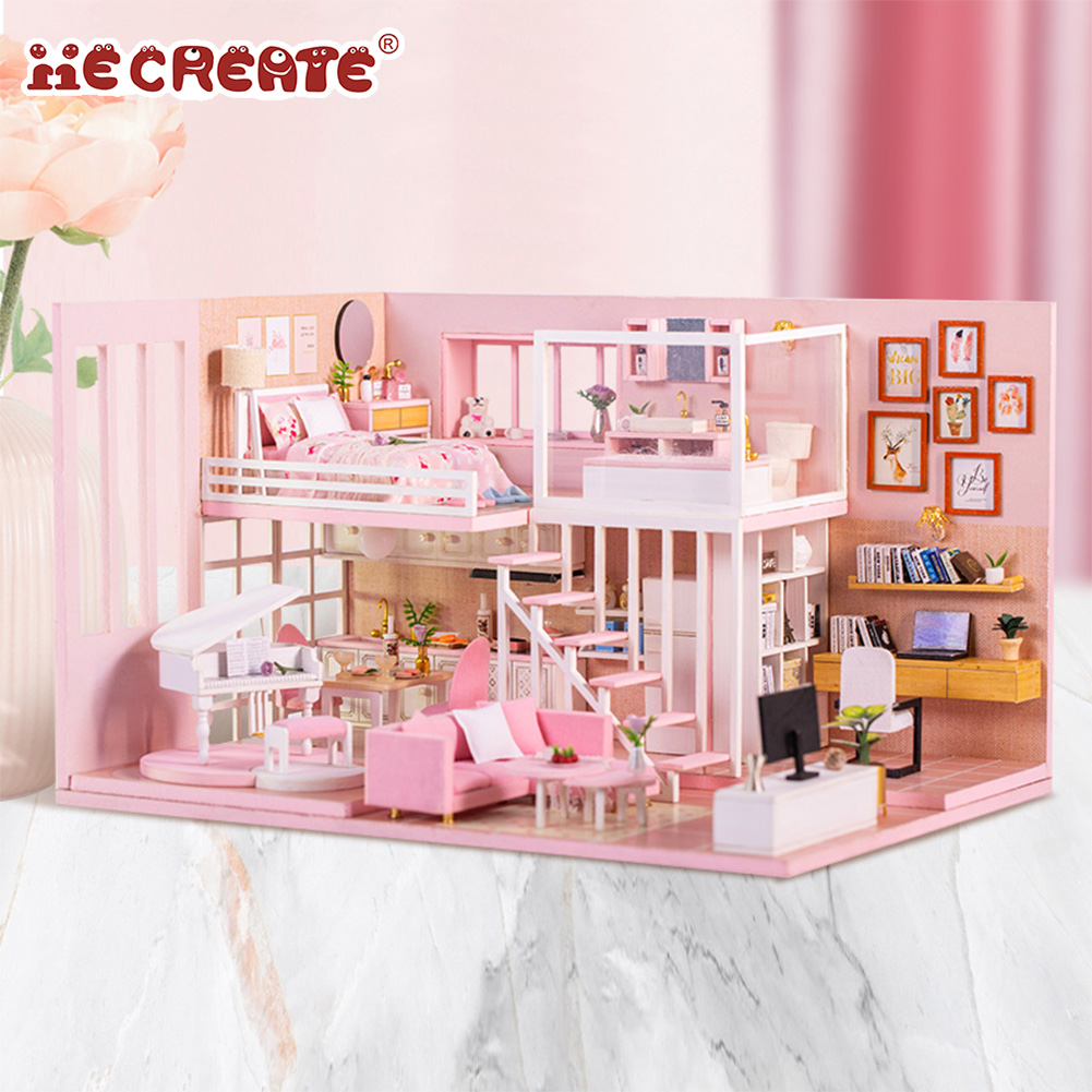 IIECREATE DIY развивающая мебель, игрушки, кукольный дом, миниатюрный с подсветкой