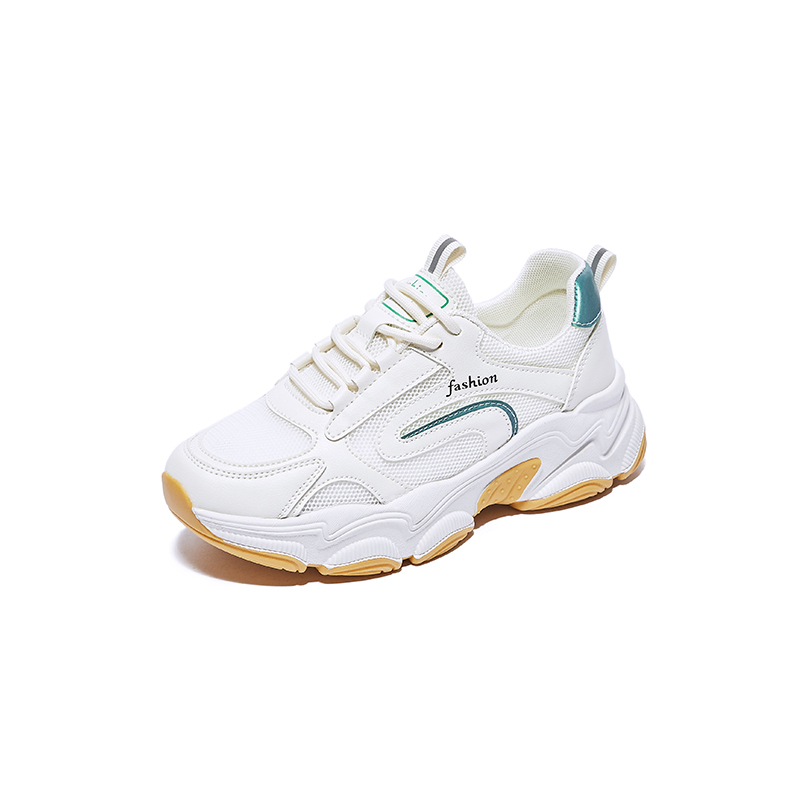 Special design flying knit soft leather custom running sneakers