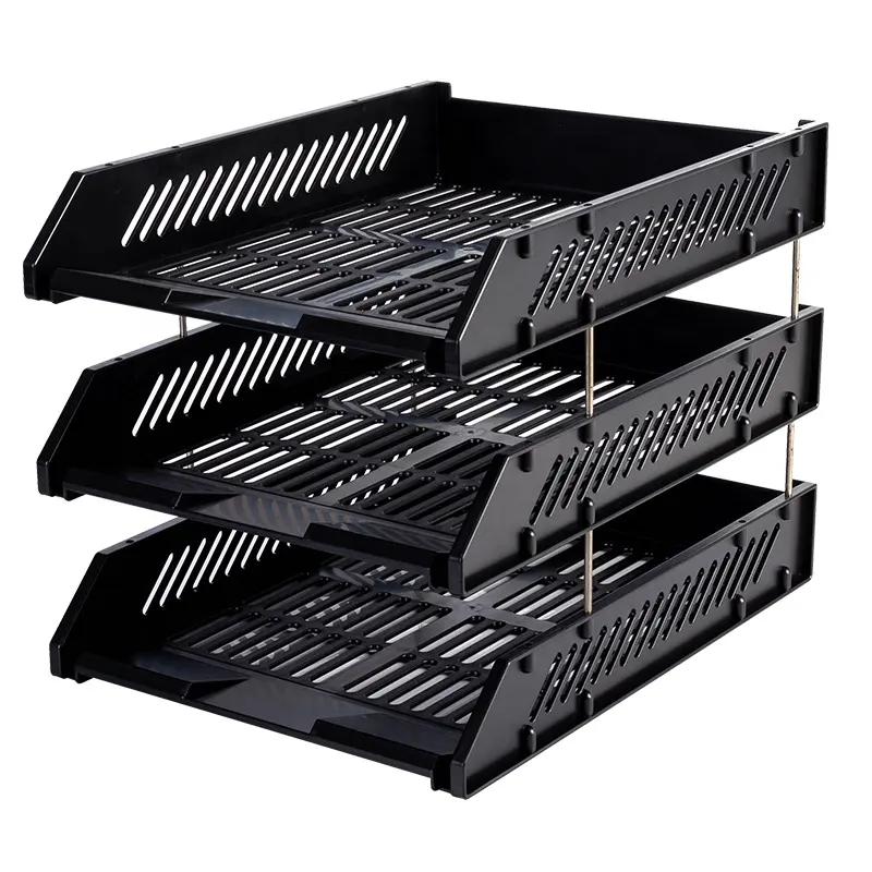 Plastic Office Desktop Organization Stackable 3 tier document tray  File Trays  document tray
