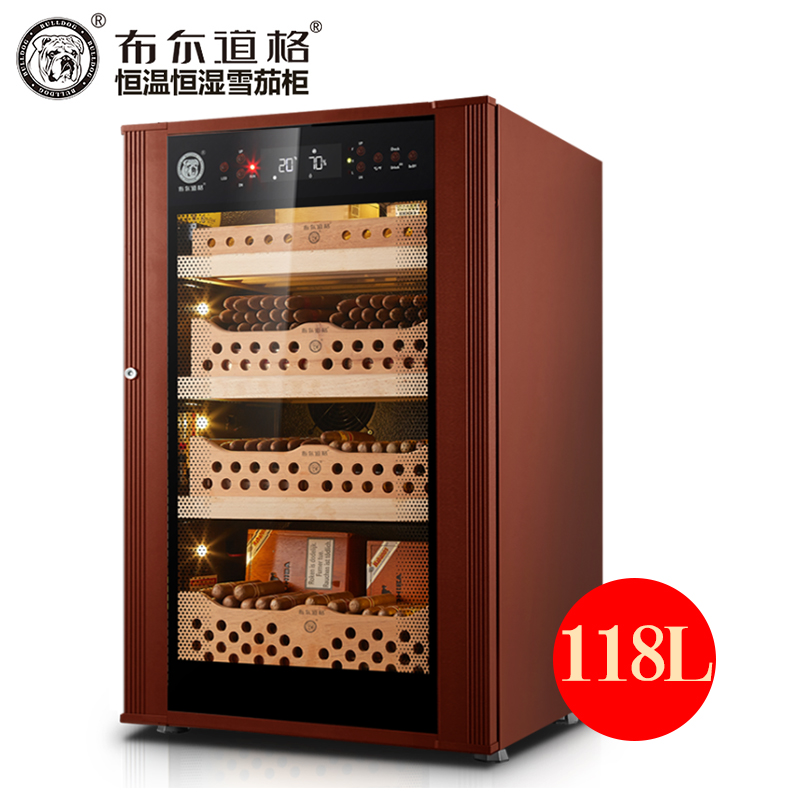 Роскошный металлический дизайн увлажнитель сигары humidor шкаф дисплей