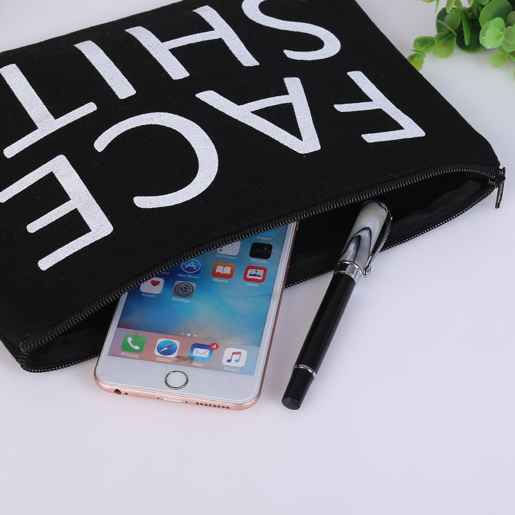 Amazon hot sell portable zipper canvas pencil case custom student blank canvas pencil case ladies cosmetic bag