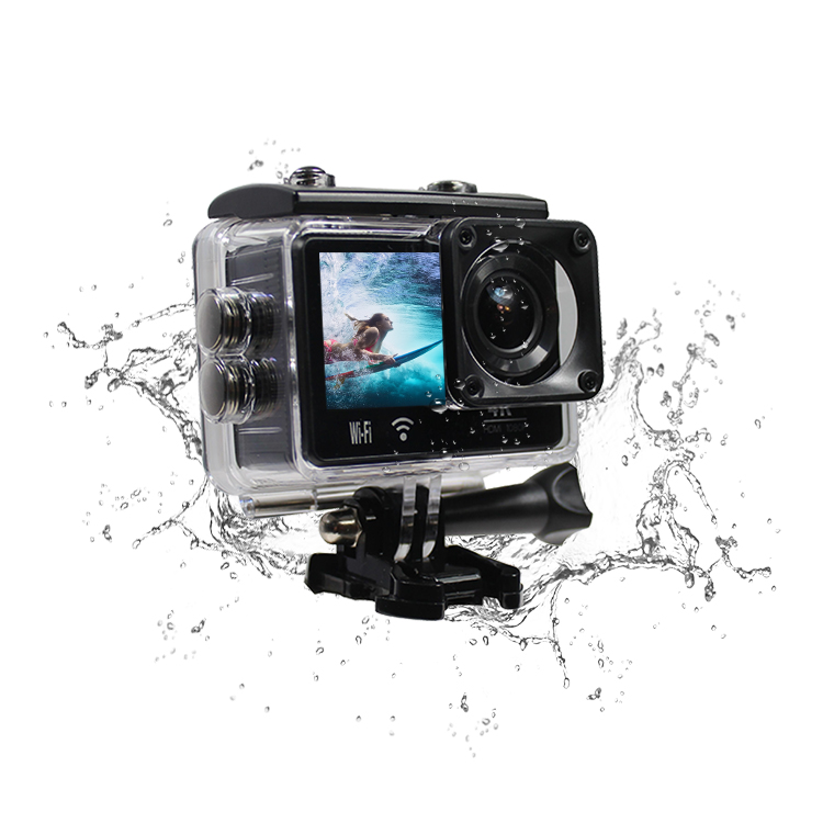 Hot Sale 4K 60FPS 20MP EIS Dual Screen WiFi Waterproof Helmet Sport Action Camera With Remote