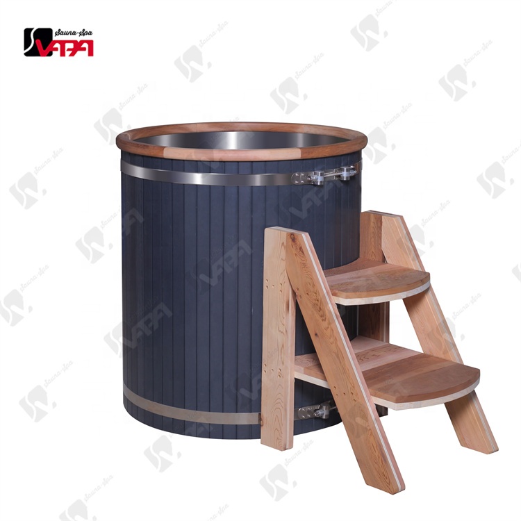 Vapasauna-Single Cold Ice Plunge, 304 # Stainless Steel Liner, PVC Wood Plastic, ice Plunge Tub, Manufacturer