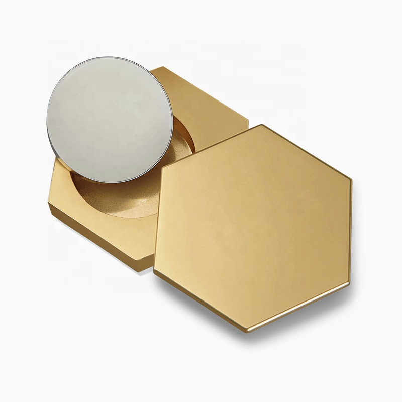 Custom Magnetic Refillable Metal Makeup Jars Cosmetics Metal Compact Case Solid Perfume Container Tins