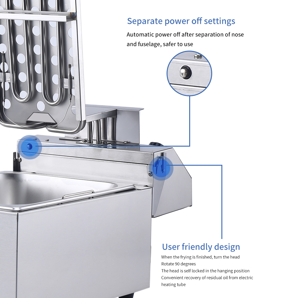Commercial Snack Machine Counter Top Stainless Steel Electric Double Tank Double Basket Chips Deep Fryer