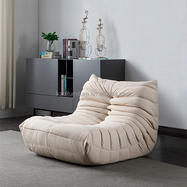 Living Room Leisure Velvet Fabric Chair Single Sofa, Relaxing Togo Corner Lounge Cheap Lazy Sofa Chair
