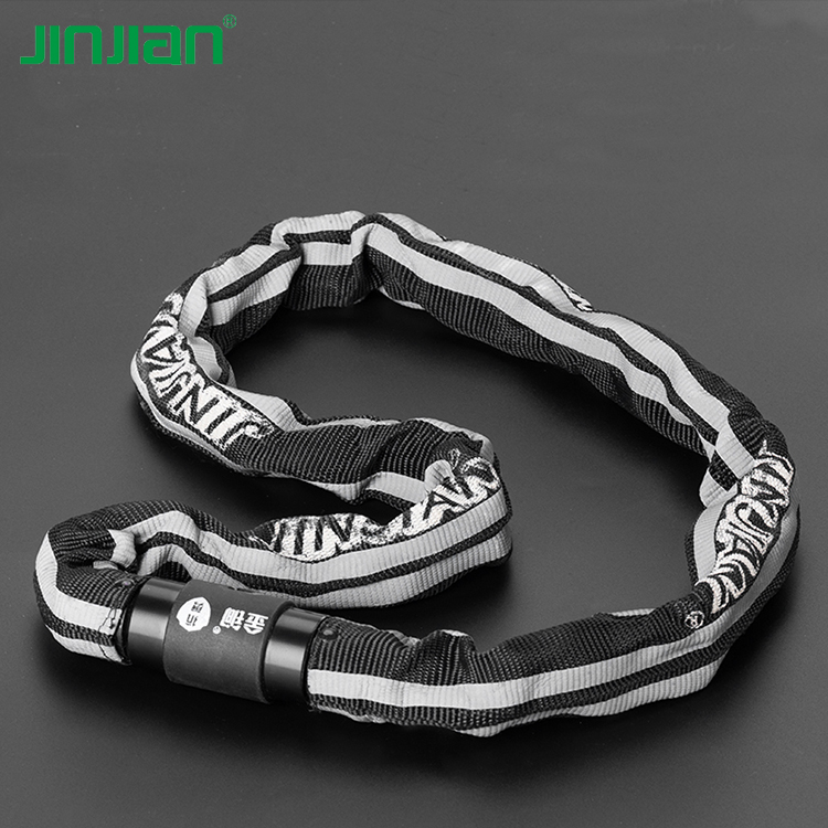Heavy Duty Stainless Steel Chain Lock with Reflective polyester for motorcycle  bicycle