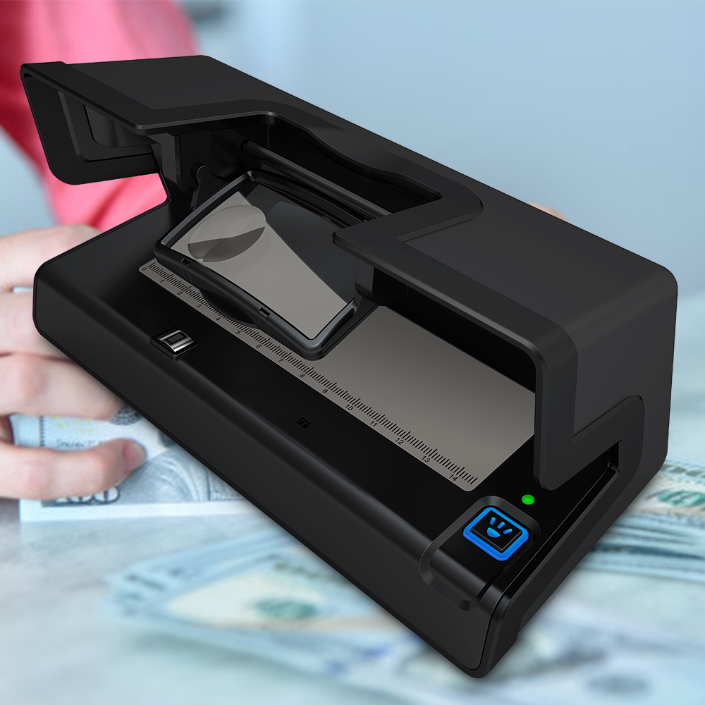 V13 Money detector with Magnified lens UV,MG and WM for detect Global currency fake money detector banknote money detector