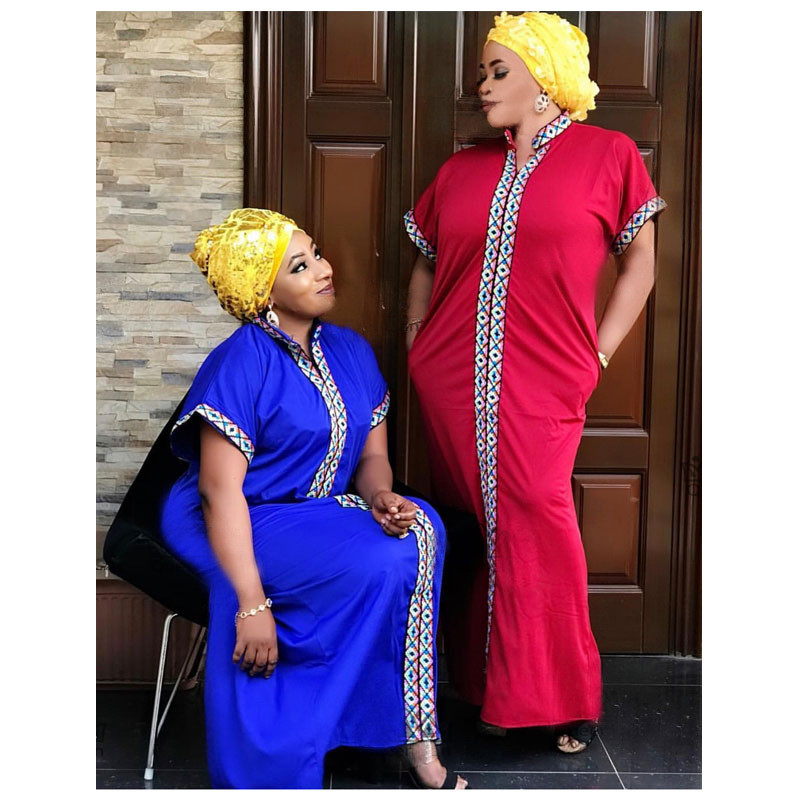 Women summer cotton plus size Colorful Long Straight casual dress loose africa clothing robe africaine african dresses