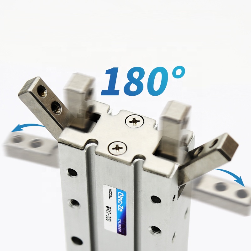 Shinypneumatic mhy2 hfr 180 degree finger pneumatic cylinder parallel style ball bearing air parallel pneumatic clamping gripper