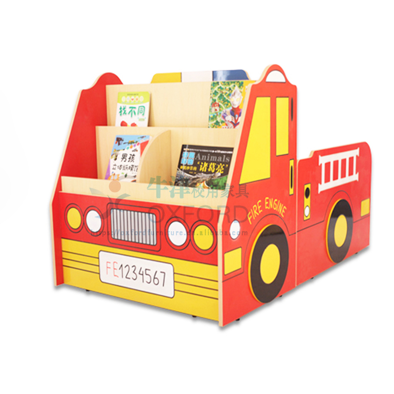 Wooden Children's Bookshelves Double-sided Bookshelves Automobile Kindergarten Furniture