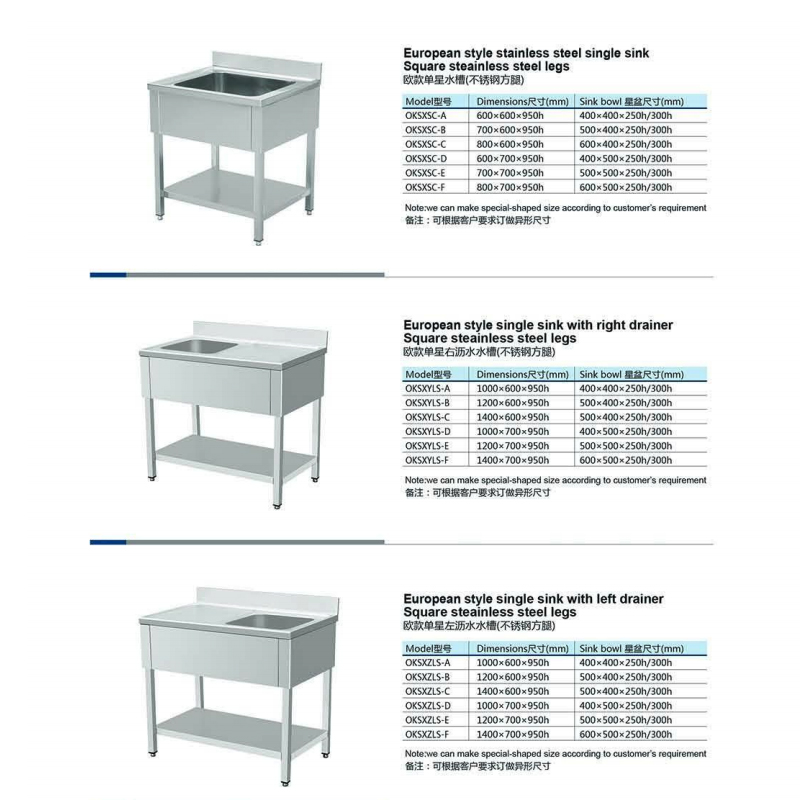 Israel Kitchen CE Certificated 1 Compartment Commercial Restaurant Basics Stainless Steel Garage Utility Sink With Faucet