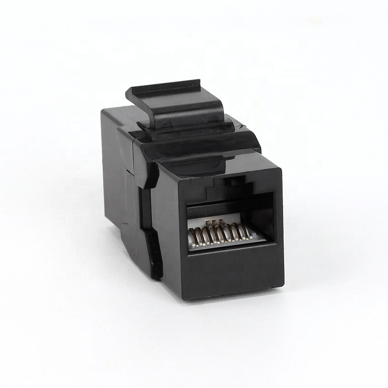 RJ45 Cat6A Keystone Jack-Проходное крепление панели-черный