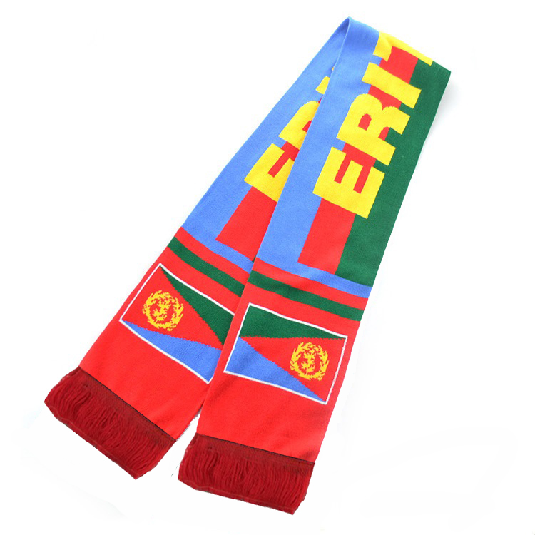 Eritrean Flag Scarf Soccer Style High Quality Fleece Polyester Material Larfe Event Eritrea Flag Scarf