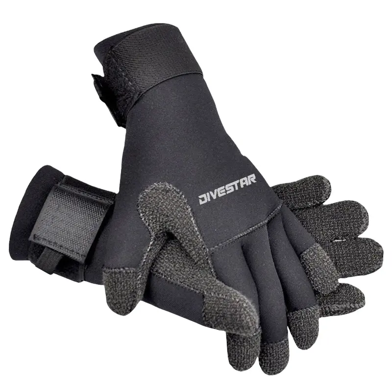 Wholesale 5mm High End CR Stretch Black Neoprene KEVLAR Antiskid Puncture-proof Durable Skiing Hunting Fishing Diving Gloves