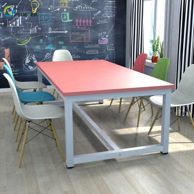Stainless Frame Color Computer Desk Student Simple Modern Table 6 Seater Training Table For Training School