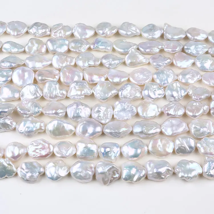 15x25mm large big size natural baroque fresh water pearl strand