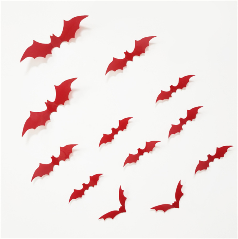 Onlyup Cool 12 pcs 3D Spider bat Cartoon Happy Birthday Halloween Party Decoration Wall Paper Sticker