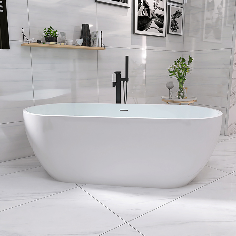 WTM-02538 Air Jet Adult Modern Freestanding Acrylic Freestanding White Whirlpool Round Soaking Luxury bath Tub